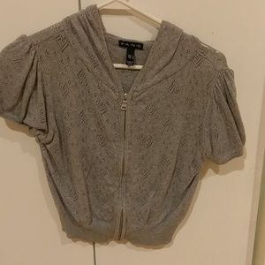 Short sleeve hooded cardigan